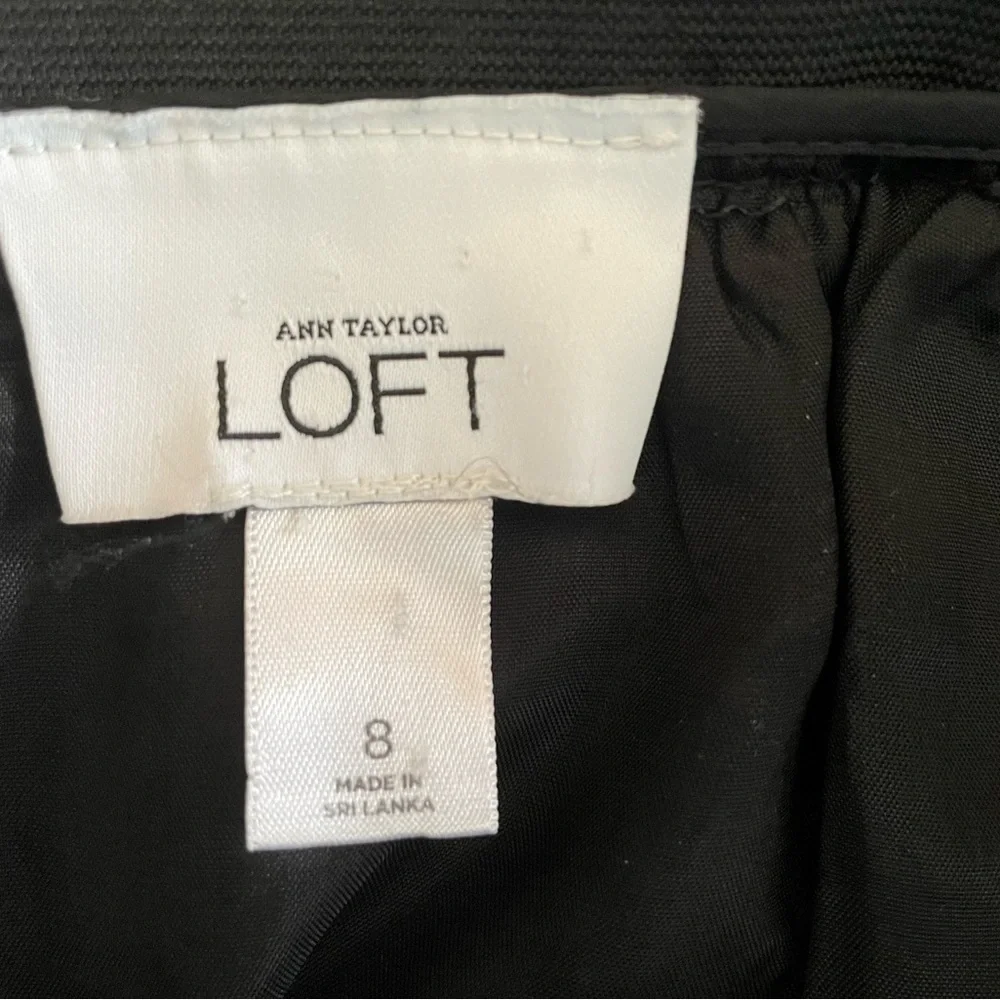Ann Taylor LOFT Black and White Silk Cotton Blend Skirt Size 8